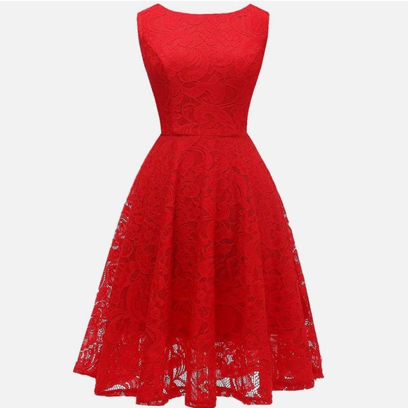 OBBUE Red Lace Dress Size M - Picture 1 of 6